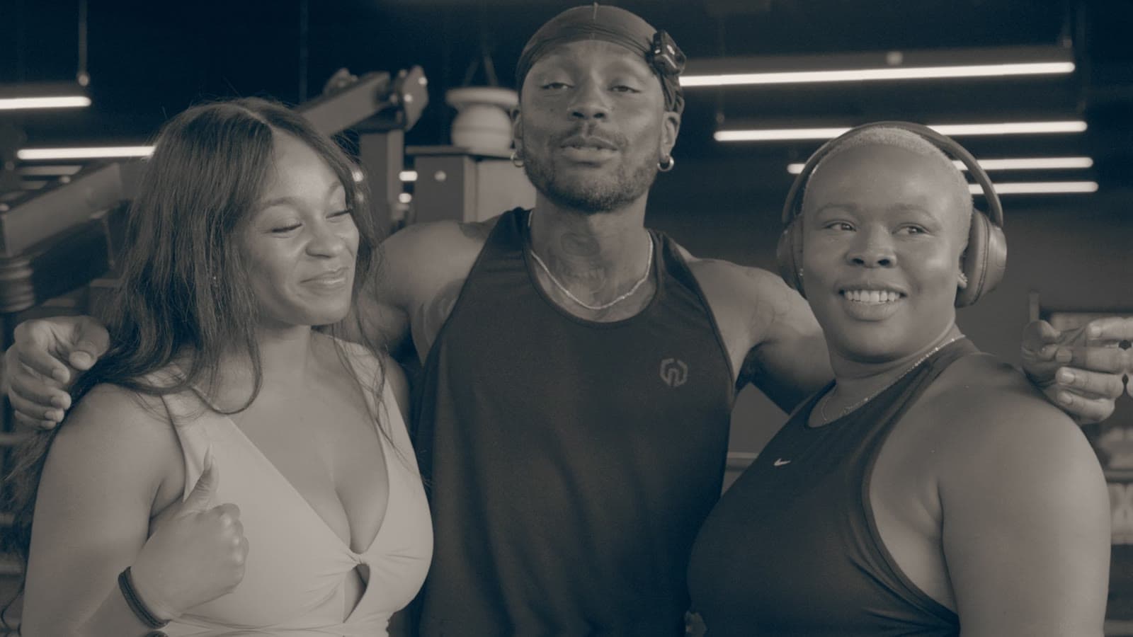 Fife with two gym members after the session